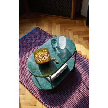 Tmavozelený mramorový konferenčný stolík 34x58 cm Nusa – Hübsch - Image 9