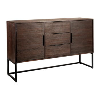 Hnedá nízka komoda z tíkového dreva 135x82 cm Webster – White Label – Obrázok 2
