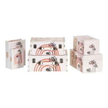 Krémové dekoratívne úložné boxy v súprave 2 ks 34,5x24,5x14 cm Flowers – Ixia - Image 8