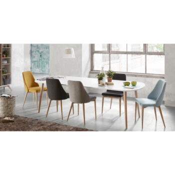 Biely rozkladací jedálenský stôl s bielou doskou 100x160 cm Oqui – Kave Home - Image 9