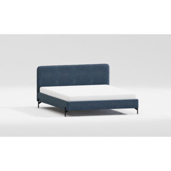 Tmavomodrá čalúnená jednolôžková posteľ s roštom 90x200 cm Barker – Ropez - Image 5