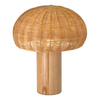 LED stolová lampa v prírodnej farbe s ratanovým tienidlom (výška  32 cm) – Villa Collection - Image 2