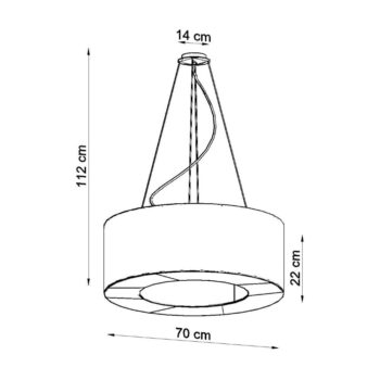 Biele závesné svietidlo s textilným tienidlom ø 70 cm Galata – Nice Lamps - Image 7