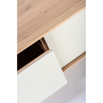 TV stolík z dubového dreva v bielo-prírodnej farbe 160x48 cm Fina – Gazzda – Obrázok 6
