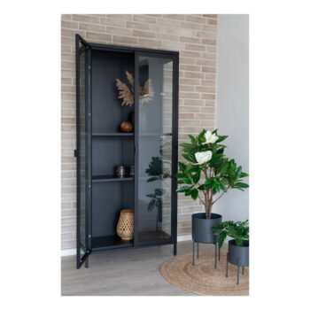 Čierna kovová vitrína 80x175 cm Brisbane – House Nordic – Obrázok 6