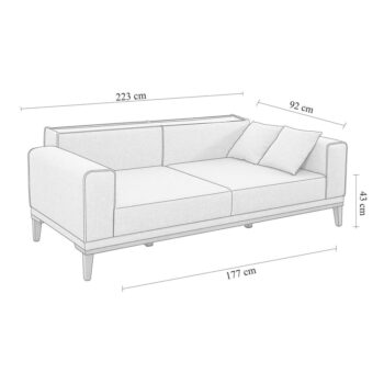 Antracitová rozkladacia pohovka 223 cm Liones – Artie - Image 8
