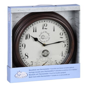 Vonkajšie nástenné hodiny s teplomerom Esschert Design Time – Obrázok 2