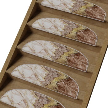 Nášľapy na schody vo svetlohnedo-krémovej farbe v súprave 16 ks 20x65 cm Golden Marble – Vitaus - Image 2
