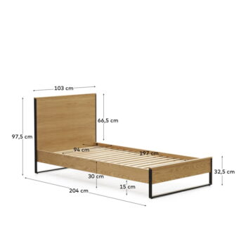 Jednolôžková posteľ s roštom v prírodnej farbe 90x190 cm Taiana – Kave Home - Image 8