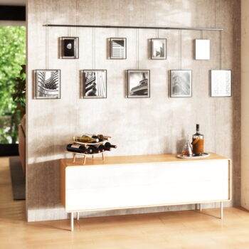 Čierne kovové rámčeky na stenu v súprave 9 ks 223x77,5 cm Exhibit – Umbra - Image 5