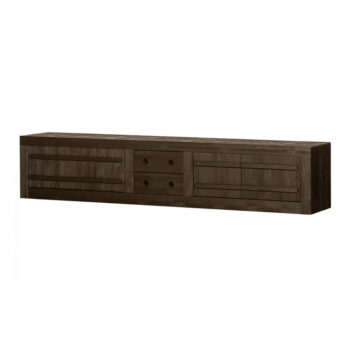 Hnedý TV stolík z borovicového dreva 220x45 cm Hiku – BePureHome - Image 3