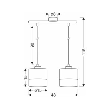 Čierne závesné svietidlo s textilným tienidlom ø 15 cm Porto – Candellux Lighting - Image 3