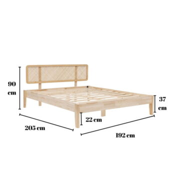 Dvojlôžková posteľ zo smrekového dreva s roštom v prírodnej farbe 180x200 cm Izabelya – Kalune Design – Obrázok 2