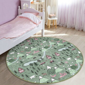 Zelený detský koberec ø 100 cm Comfort – Mila Home - Image 2
