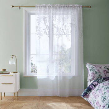 Biela záclona 183x140 cm Wisteria Floral - Catherine Lansfield - Image 2