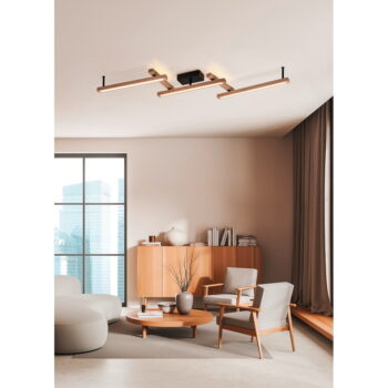 LED stropné svietidlo na diaľkové ovládanie v čierno-prírodnej farbe 10x180 cm Bellari – Trio - Image 2