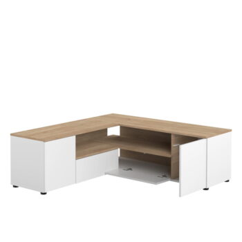 TV stolík v dekore duba v bielo-prírodnej farbe 130x46 cm Angle – TemaHome - Image 5