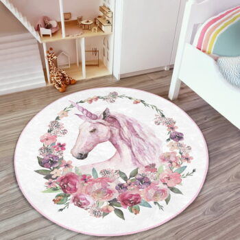 Ružový detský koberec ø 80 cm Comfort – Mila Home – Obrázok 4