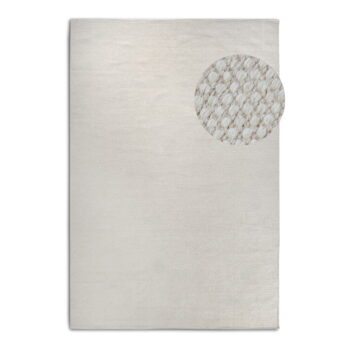 Krémovobiely ručne tkaný koberec s prímesou vlny 80x150 cm Pradesh Natural White – Elle Decoration