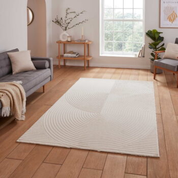 Krémovobiely umývateľný koberec z recyklovaných vlákien 160x230 cm Flores – Think Rugs - Image 4
