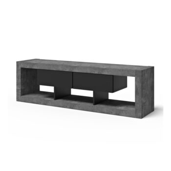 Sivo-čierny TV stolík v dekore betónu 175x52 cm Nara – TemaHome - Image 2
