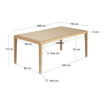 Jedálenský stôl 90x200 cm Better – Kave Home - Image 3
