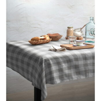Obrus Really Nice Things Lino Grey Vichy, 140 x 200 cm - Image 2