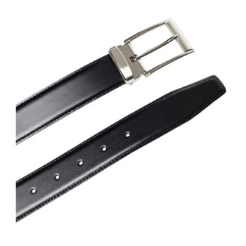 Čierny kožený pánsky opasok Ferruccio Laconi Ivar, dĺžka 90 cm – Obrázok 2