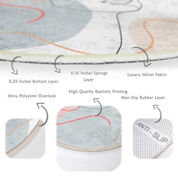 Biely prateľný okrúhly koberec vhodný pre robotické vysávače ø 80 cm Comfort – Mila Home – Obrázok 6