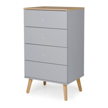 Sivá skrinka s detailmi v dekore dubového dreva Tenzo Dot, šírka 55 cm - Image 2