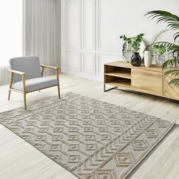 Krémový prateľný ručne tkaný koberec z recyklovanej bavlny 60x90 cm Pamuk – Universal – Obrázok 2