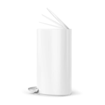 Biely nášľapný kovový odpadkový kôš 6 l – simplehuman - Image 7