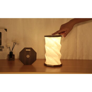Hnedá LED stolová lampa (výška  18 cm) Twist Hexagon – Gingko – Obrázok 9
