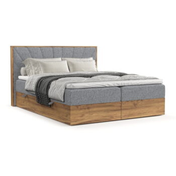Boxspring posteľ s úložným priestorom v sivo-prírodnej farbe 200x200 cm Asahi – Maison de Rêve - Image 10
