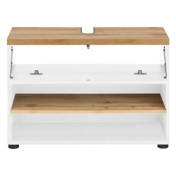 Biela skrinka pod umývadlo v dekore duba 80x57 cm Thessa – Støraa - Image 3