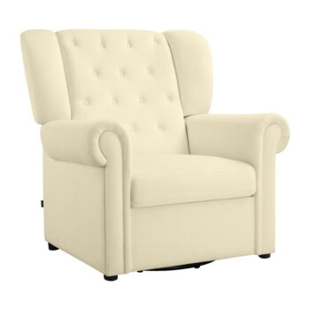 Biele zamatové hojdacie chesterfield kreslo Lillyse – Støraa - Image 3
