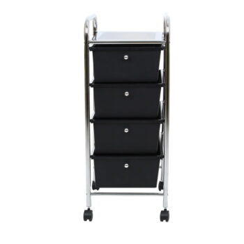 Plastový pojazdný regál v čierno-striebornej farbe 33x79 cm – Premier Housewares - Image 4