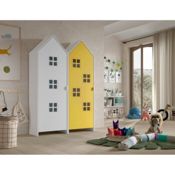 Žlto-biela detská šatníková skriňa 115x171,5 cm CASAMI BRUGES – Vipack – Obrázok 2