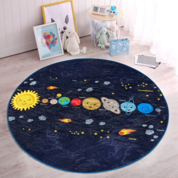 Tmavomodrý detský koberec ø 100 cm Comfort – Mila Home - Image 2