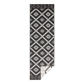 Čierno-krémový vonkajší koberec NORTHRUGS Malibu, 80 x 350 cm - Image 2