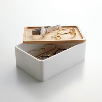 Biely úložný box s vekom 18.5x12.5x7 cm Rin – YAMAZAKI - Image 3