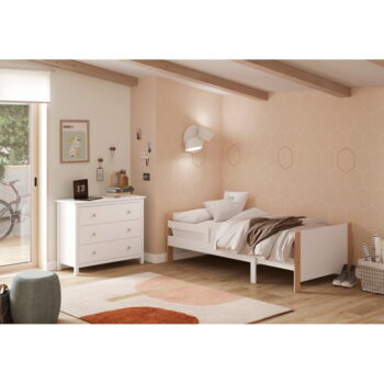 Biela nízka detská komoda z borovicového dreva 100x80 cm Max – Marckeric – Obrázok 3