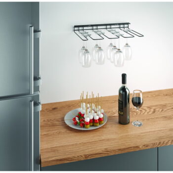Čierny nástenný držiak pohárov na víno Metaltex Wine Glass – Obrázok 2