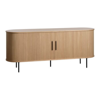 Nízka komoda v dekore duba s posuvnými dverami v prírodnej farbe 76x180 cm Nola – Unique Furniture – Obrázok 3