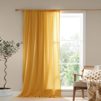 Žltá záclona 140x183 cm Zofia Broderie Anglaise – Pineapple Elephant – Obrázok 2