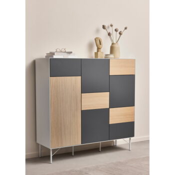 Vysoká komoda v dekore duba v antracitovo-prírodnej farbe 136x133 cm Edge by Hammel – Hammel Furniture - Image 2