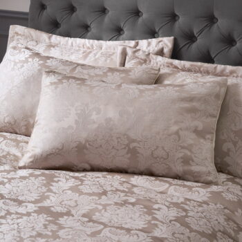 Béžové damaškové obliečky na jednolôžko 135x200 cm Damask Jacquard – Catherine Lansfield – Obrázok 3