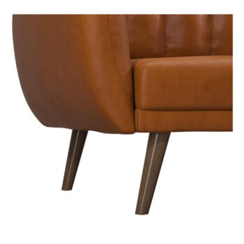 Oranžová rozkladacia pohovka z imitácie kože 207 cm Brittany - Novogratz – Obrázok 4