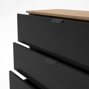 Komoda v dekore duba v čierno-prírodnej farbe 100x80x40 cm Dennis – Marckeric – Obrázok 5