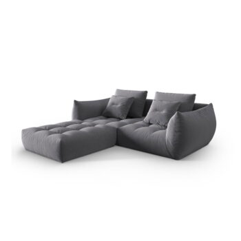 Tmavosivá rohová pohovka z textílie bouclé (variabilný roh) Bloom – Micadoni Home - Image 3